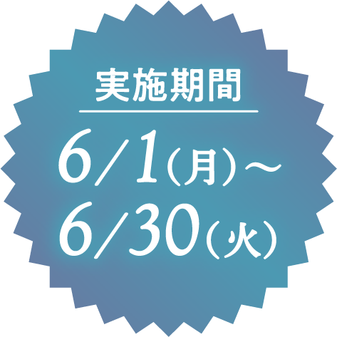 実施期間 6/1(月)〜6/30(火)